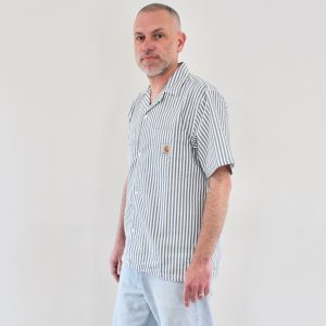 Carhartt Wip S/S Leavel Shirt Leavel Stripe Blue River
