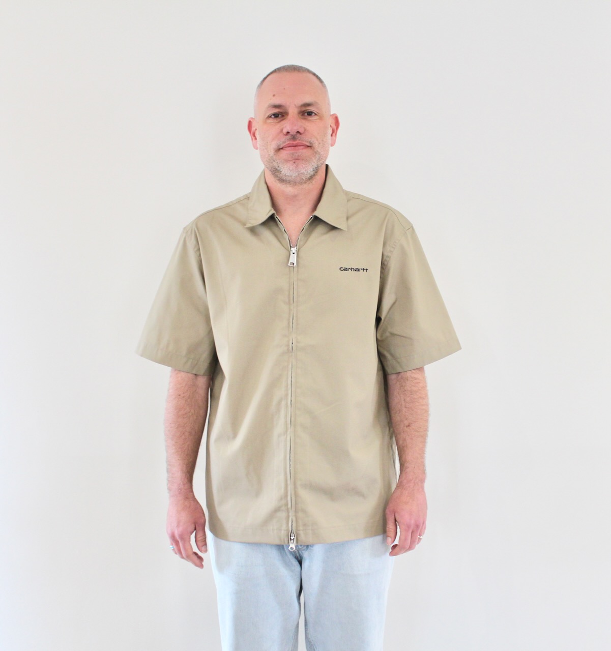 Carhartt Wip Postal Zip Shirt Iroko Black