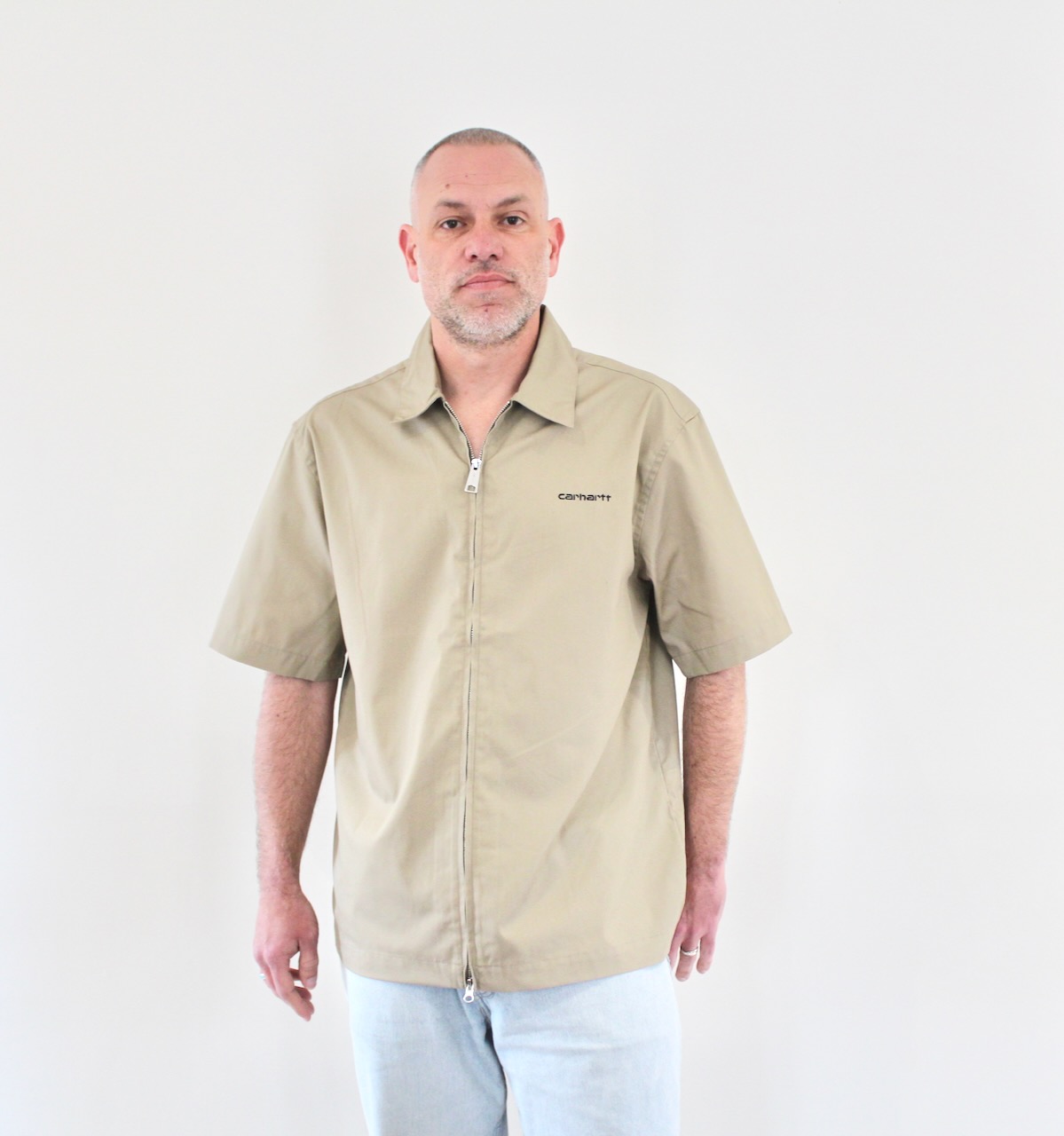 Carhartt Wip Postal Zip Shirt Iroko Black
