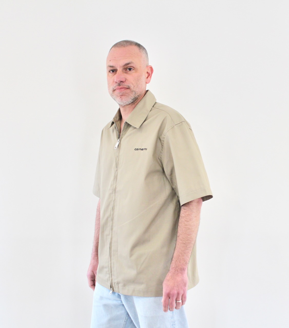 Carhartt Wip Postal Zip Shirt Iroko Black