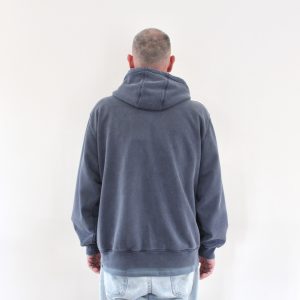 By Parra No Fade Away Zip Hooded Sweatshirt Washed Dark Grey
