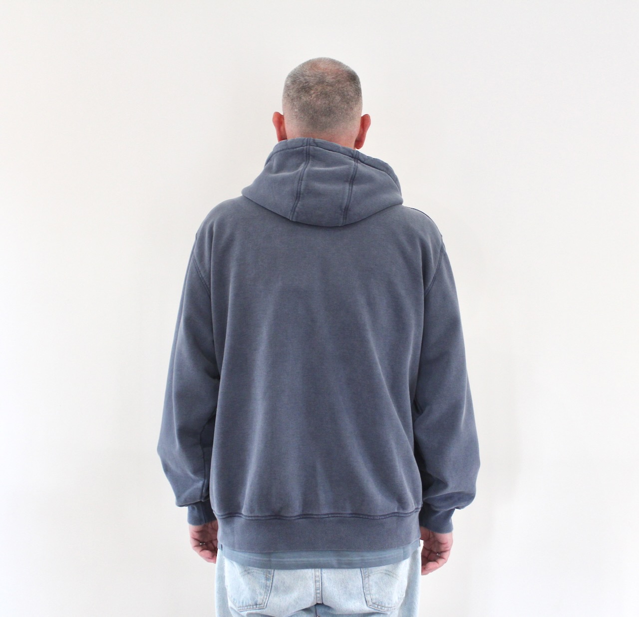 By Parra No Fade Away Zip Hooded Sweatshirt Washed Dark Grey