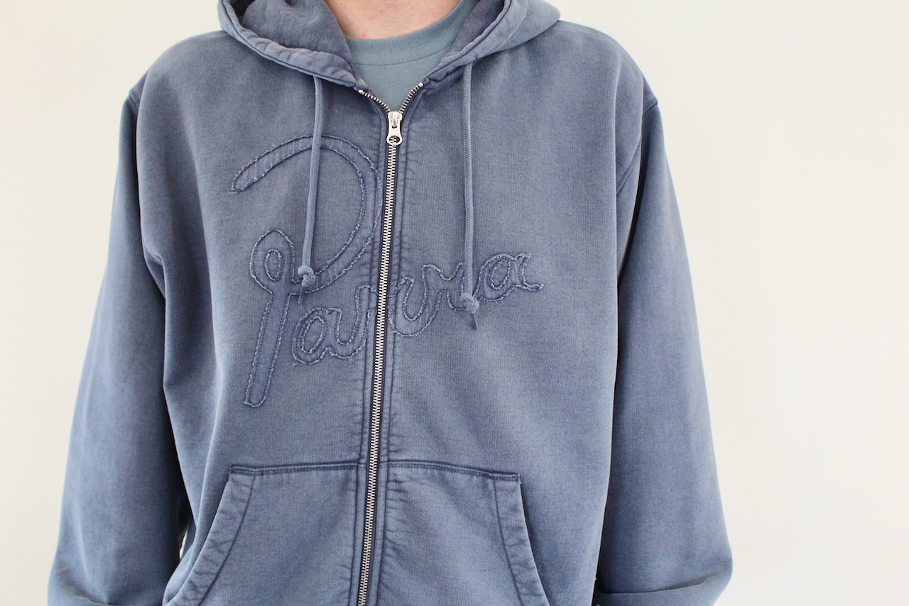 By Parra No Fade Away Zip Hooded Sweatshirt Washed Dark Grey