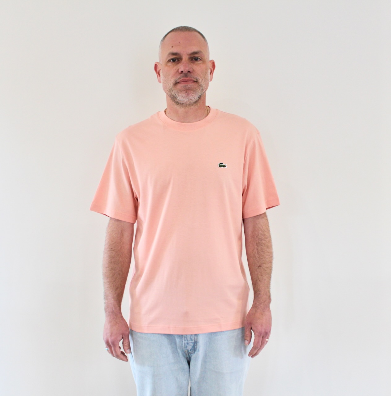 Lacoste Tee Shirt Col Rond Rose ATL