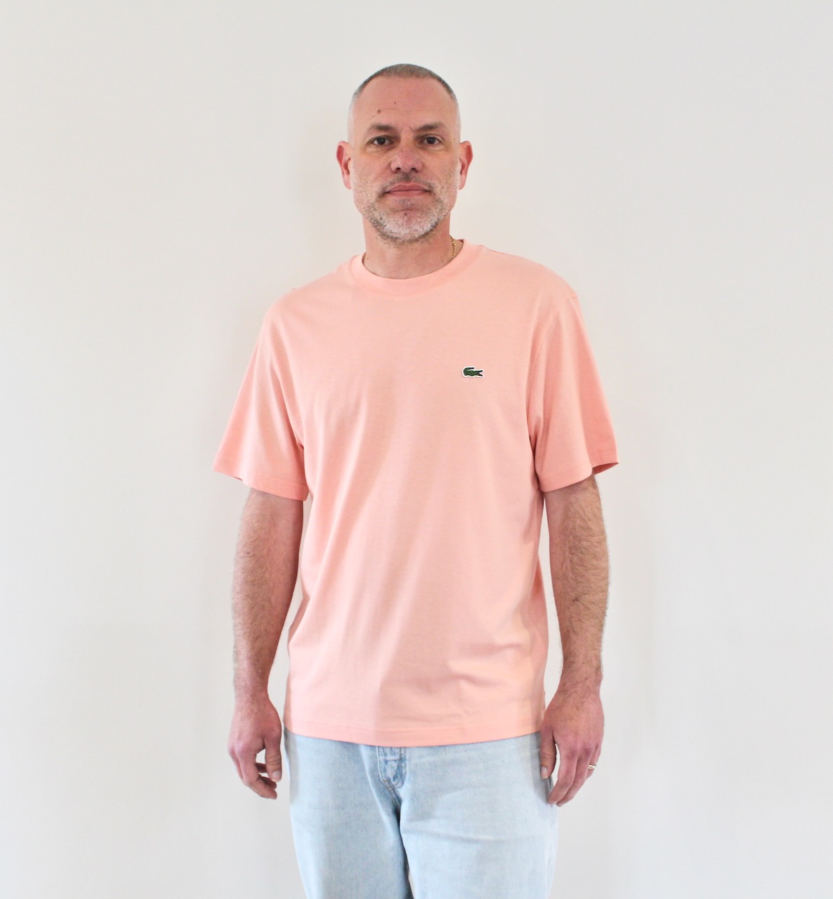 Lacoste Tee Shirt Col Rond Rose ATL
