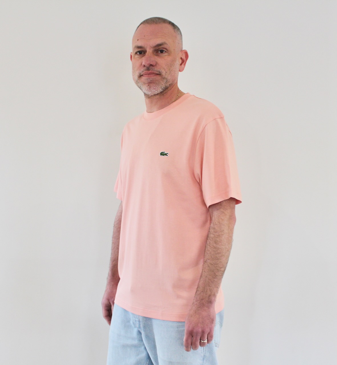 Lacoste Tee Shirt Col Rond Rose ATL