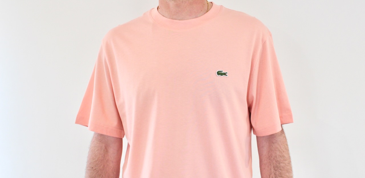 Lacoste Tee Shirt Col Rond Rose ATL
