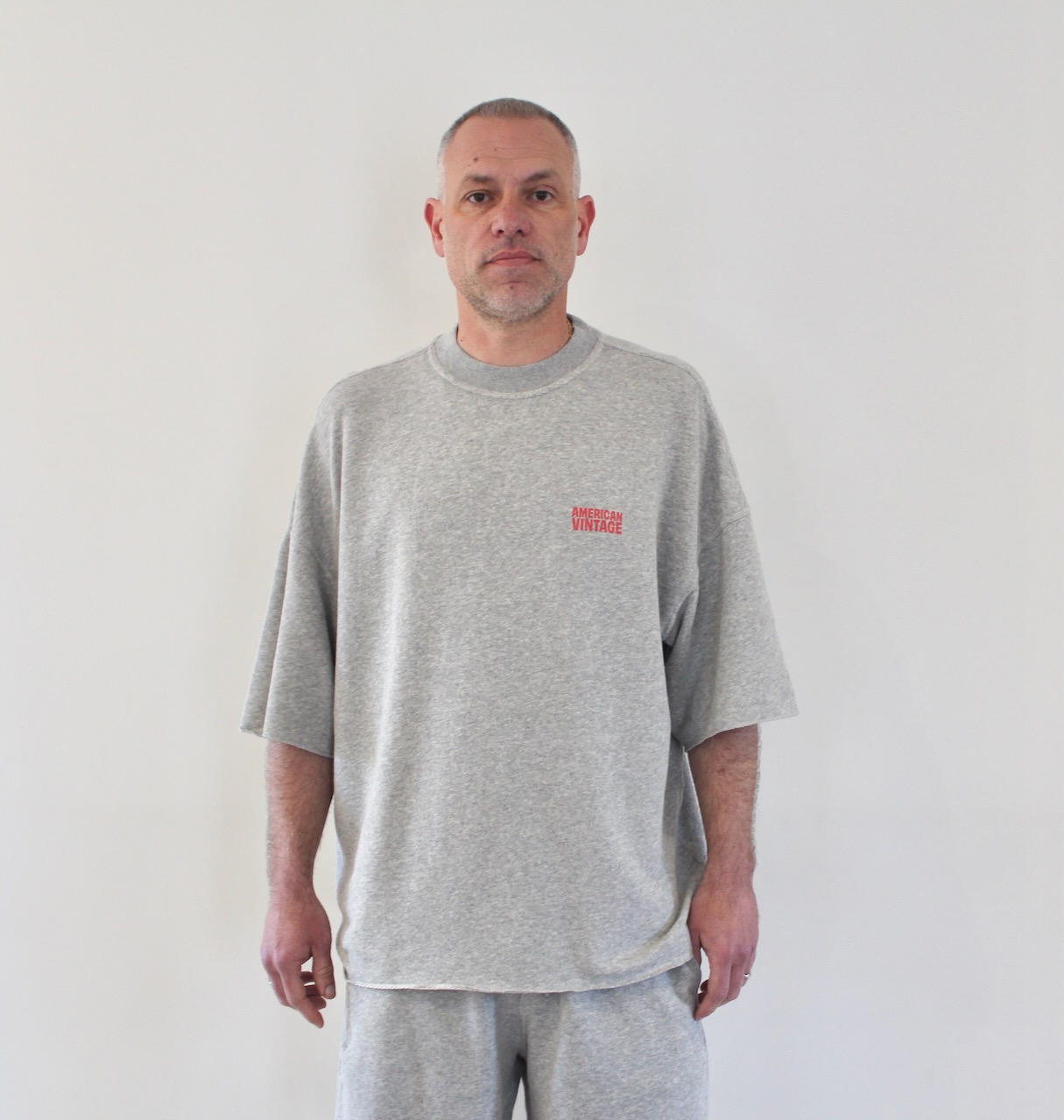 American Vintage Nyzzo Sweat Gris Chiné