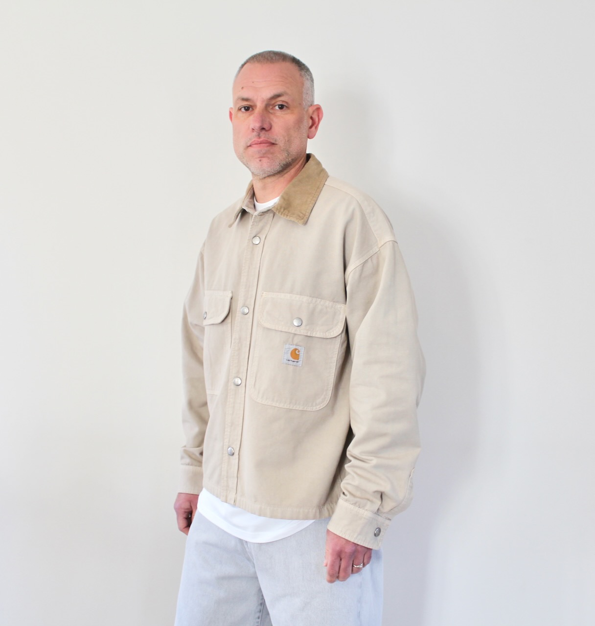 Carhartt Wip Prescott Shirt Jacket String Leather Garment Dyed
