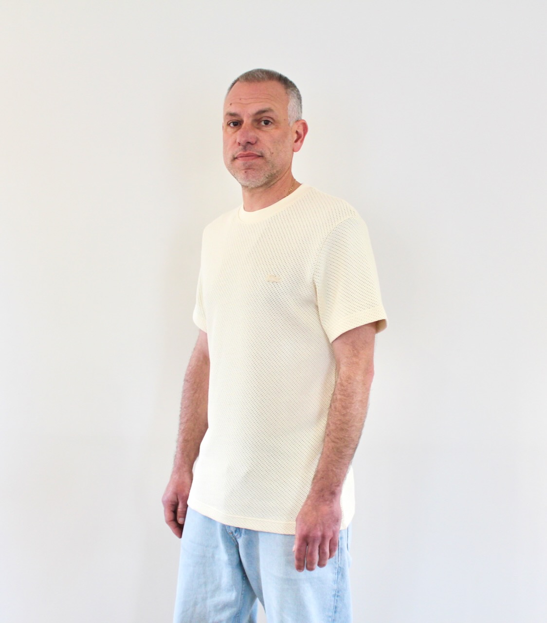 Lacoste Tee Shirt Ajouré Vanille