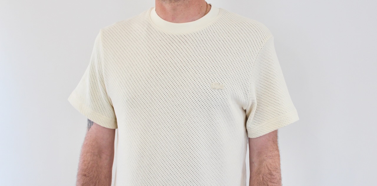Lacoste Tee Shirt Ajouré Vanille