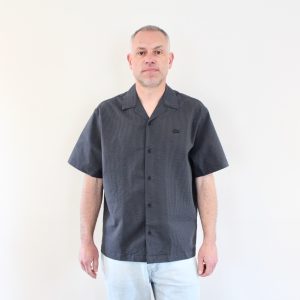 Lacoste Chemise Seersucker Noir Gris