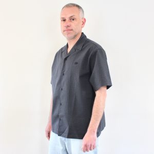 Lacoste Chemise Seersucker Noir Gris