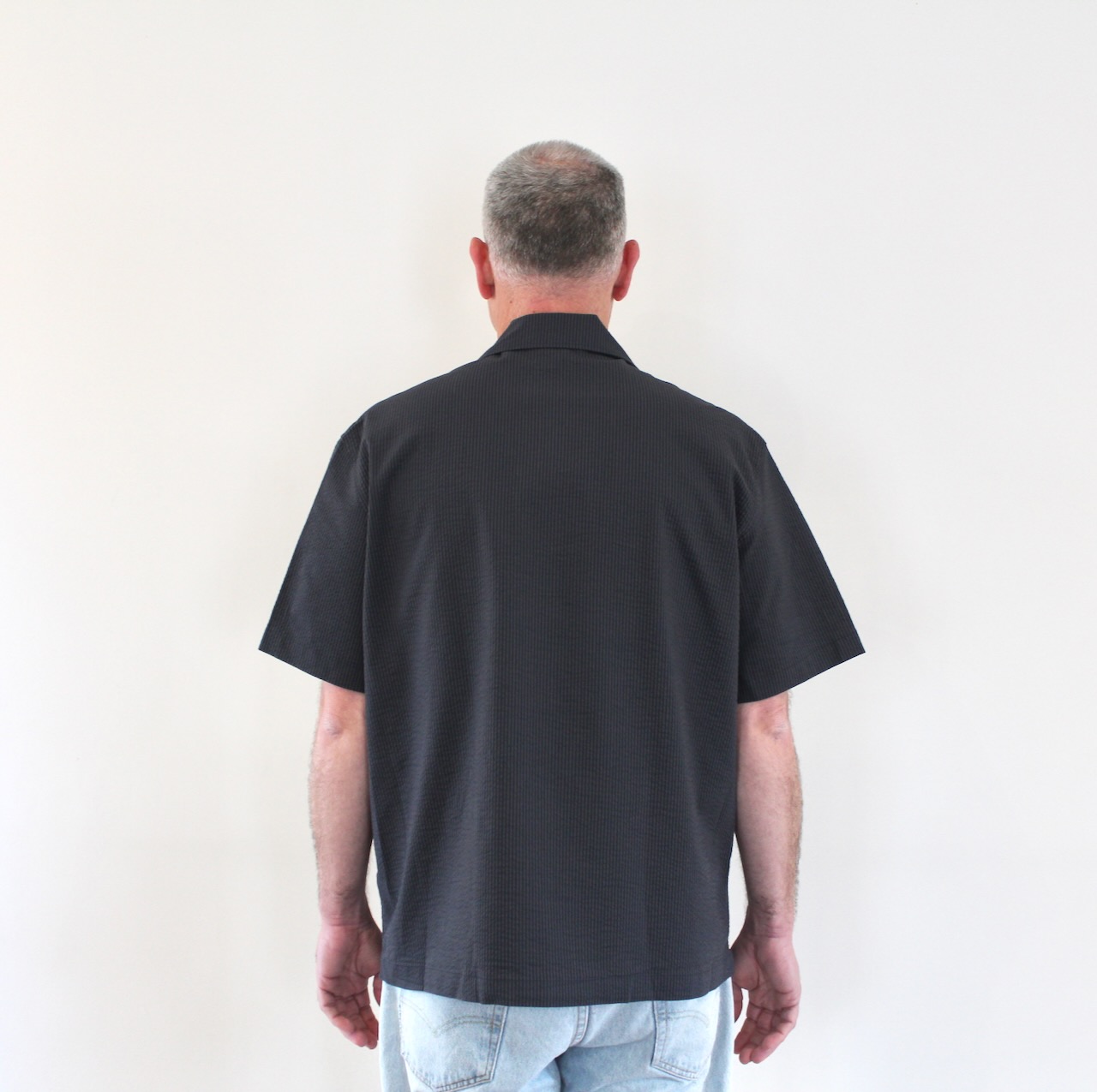 Lacoste Chemise Seersucker Noir Gris