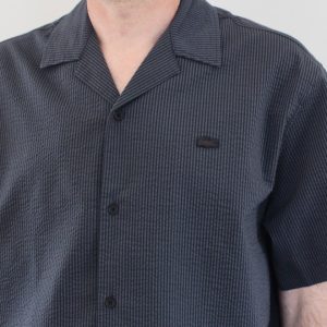 Lacoste Chemise Seersucker Noir Gris