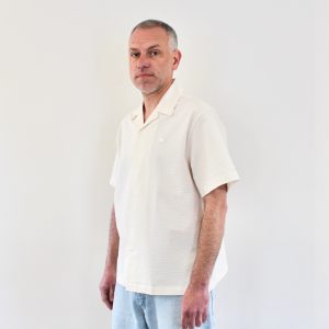 Lacoste Chemise Seersucker Blanc Vanille