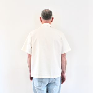 Lacoste Chemise Seersucker Blanc Vanille