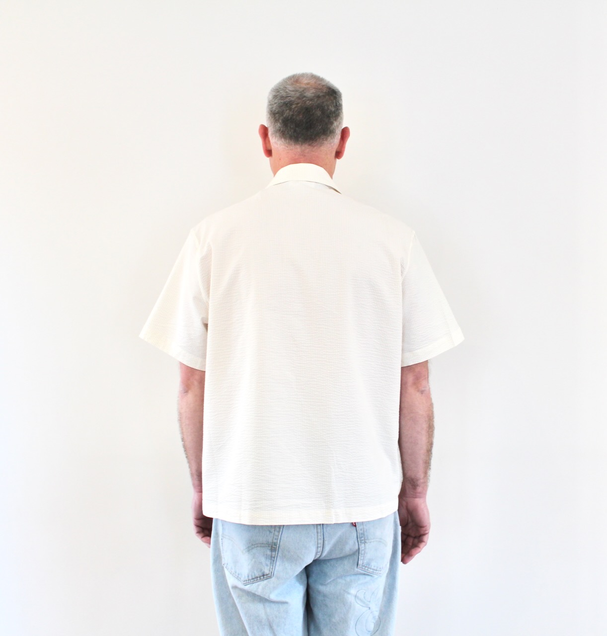 Lacoste Chemise Seersucker Blanc Vanille