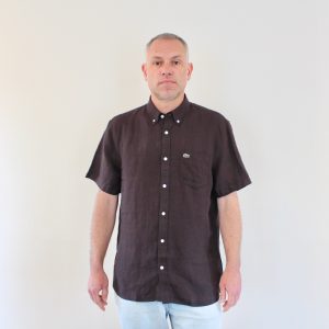 Lacoste Chemise Lin Chocolat Chaud