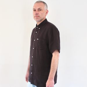 Lacoste Chemise Lin Chocolat Chaud