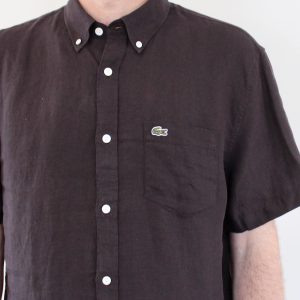 Lacoste Chemise Lin Chocolat Chaud