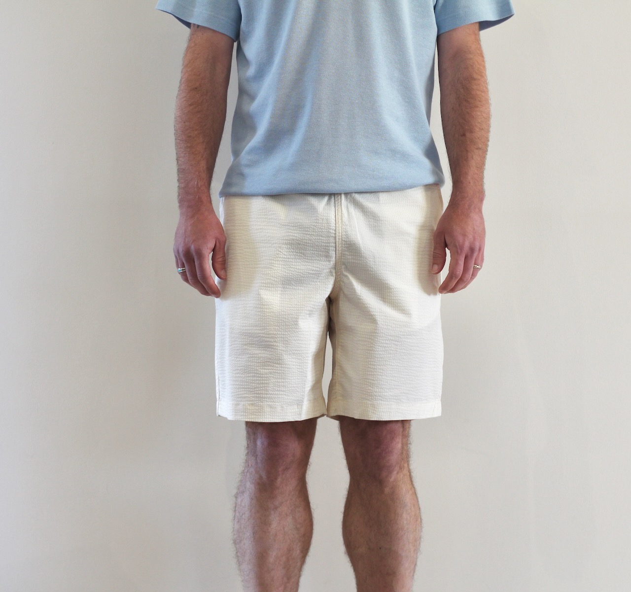 Short Seersucker Blanc Vanille