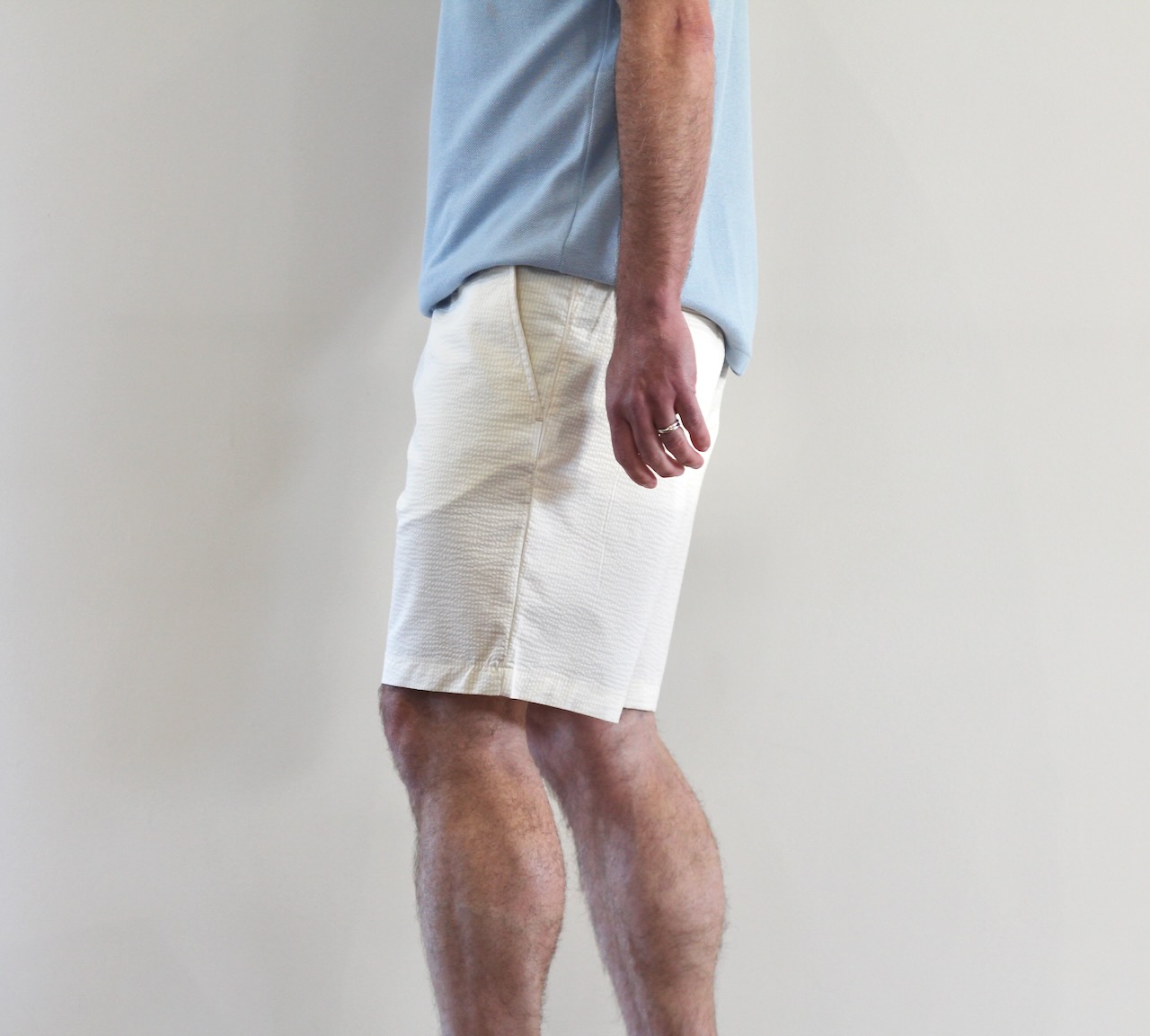 Short Seersucker Blanc Vanille