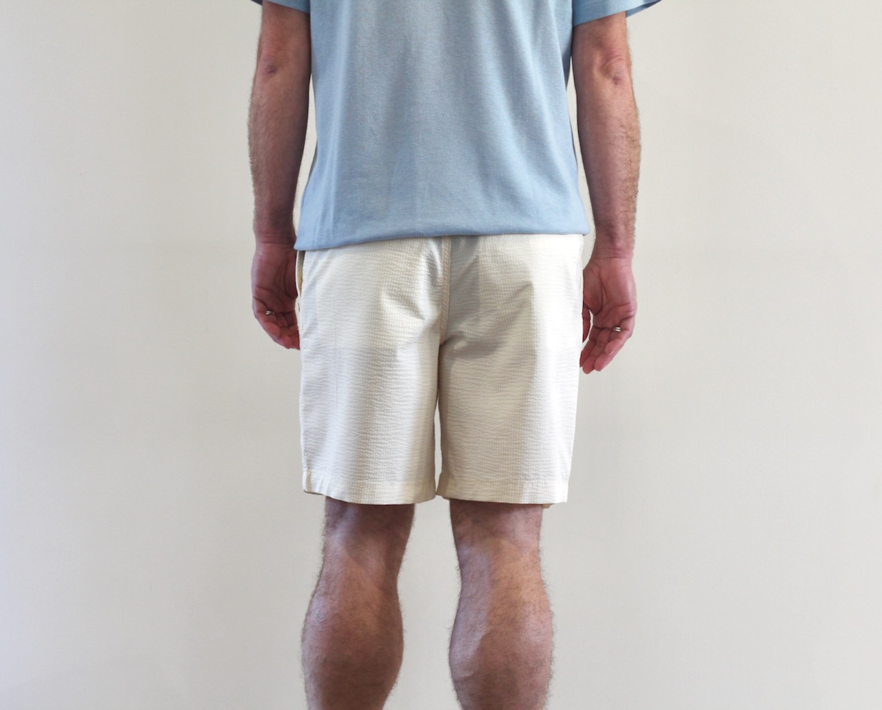 Short Seersucker Blanc Vanille