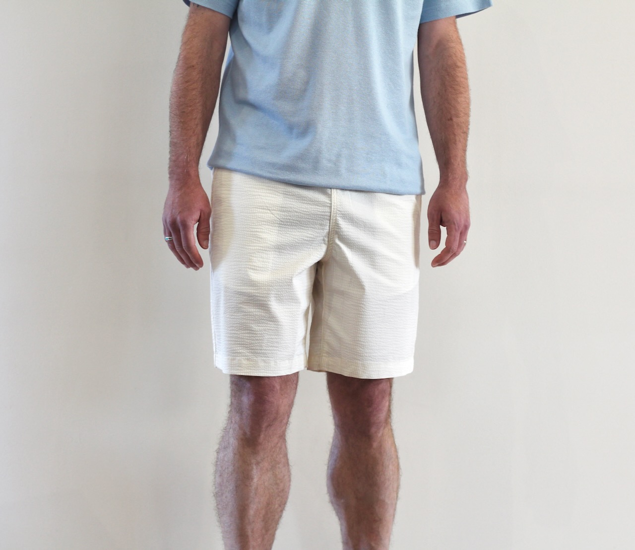 Short Seersucker Blanc Vanille