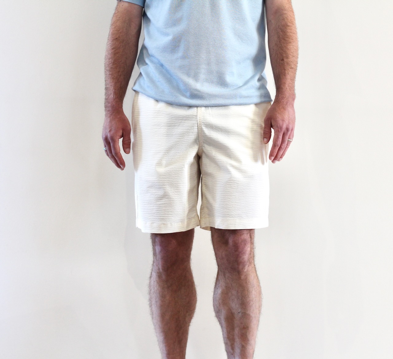 Short Seersucker Blanc Vanille