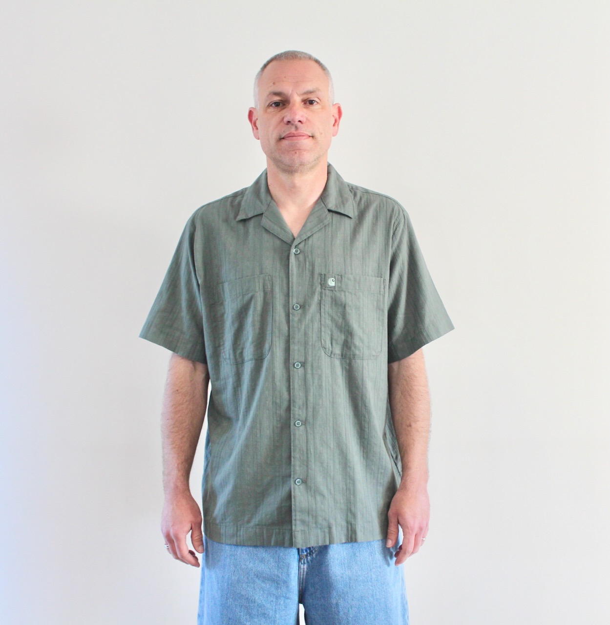 Gareth Shirt Velvet Green