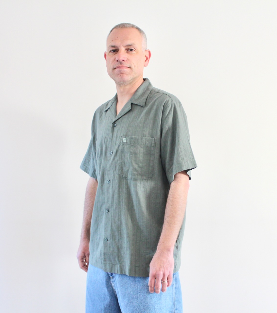 Gareth Shirt Velvet Green