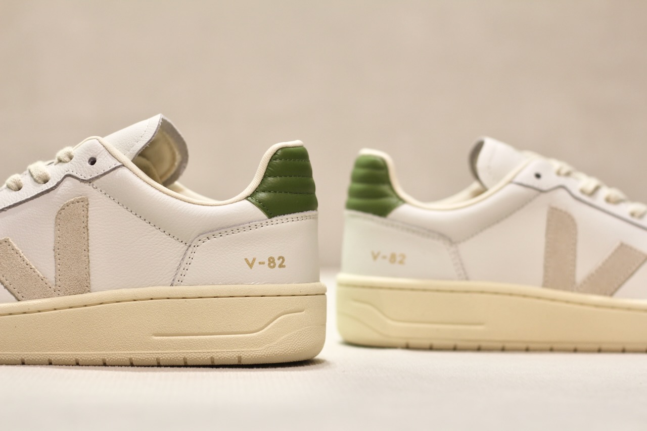 V-82 Grained Leather White Pierre Kiwi