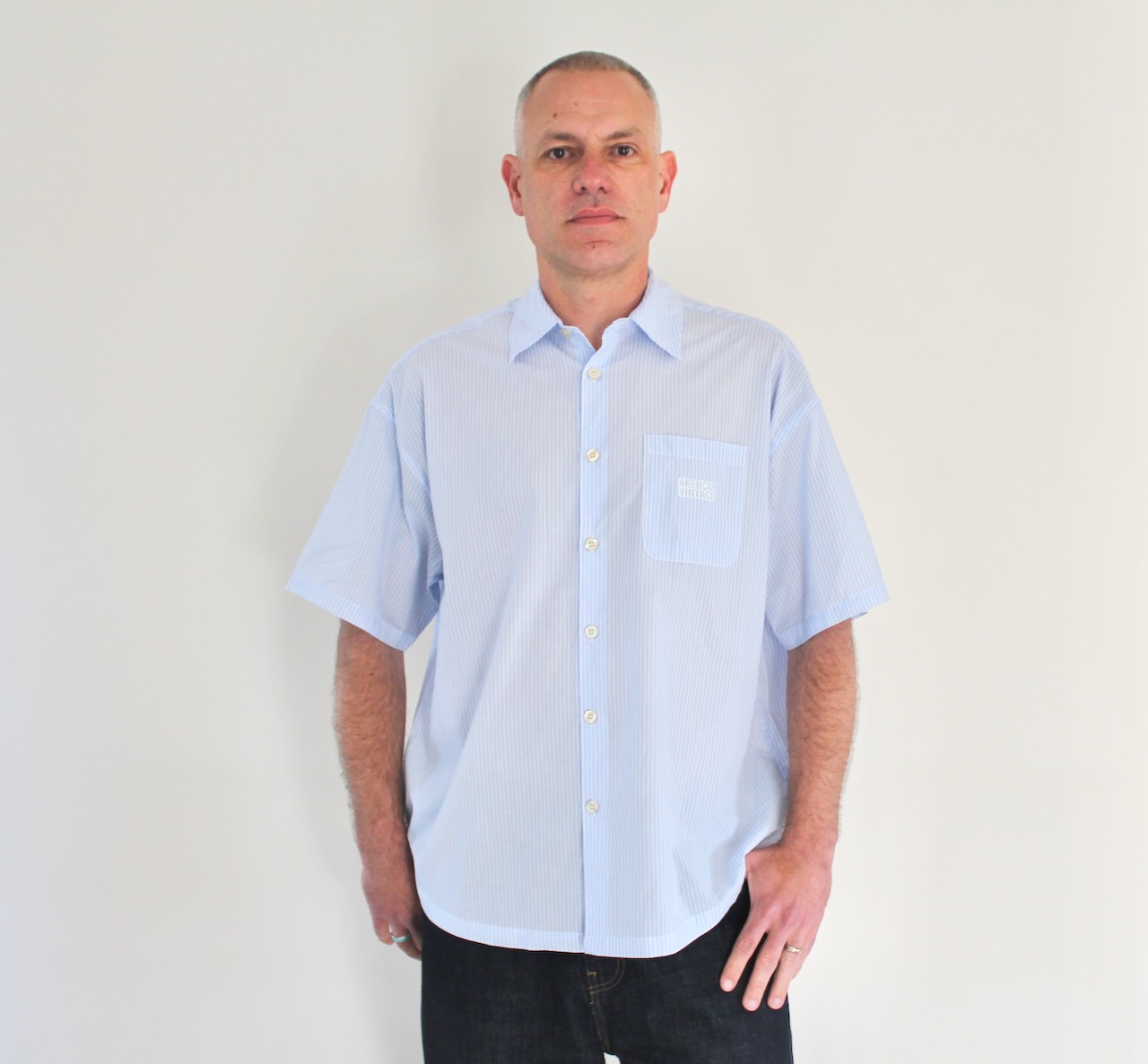 Eluabird Chemise à rayures bleu ciel