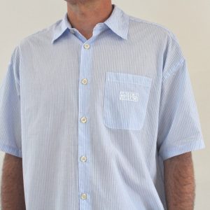 Eluabird Chemise à rayures bleu ciel