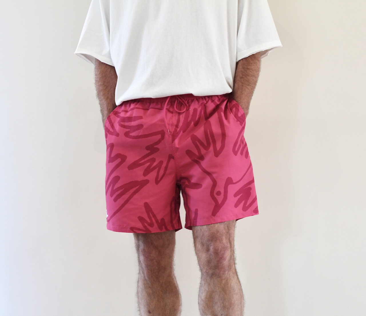 Birds Fly Free Swim Shorts purple pink