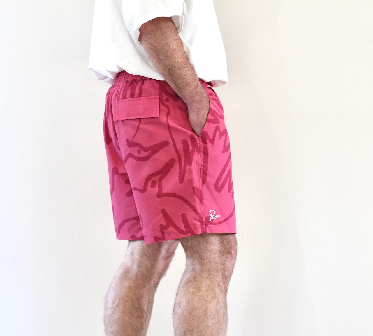 Birds Fly Free Swim Shorts purple pink