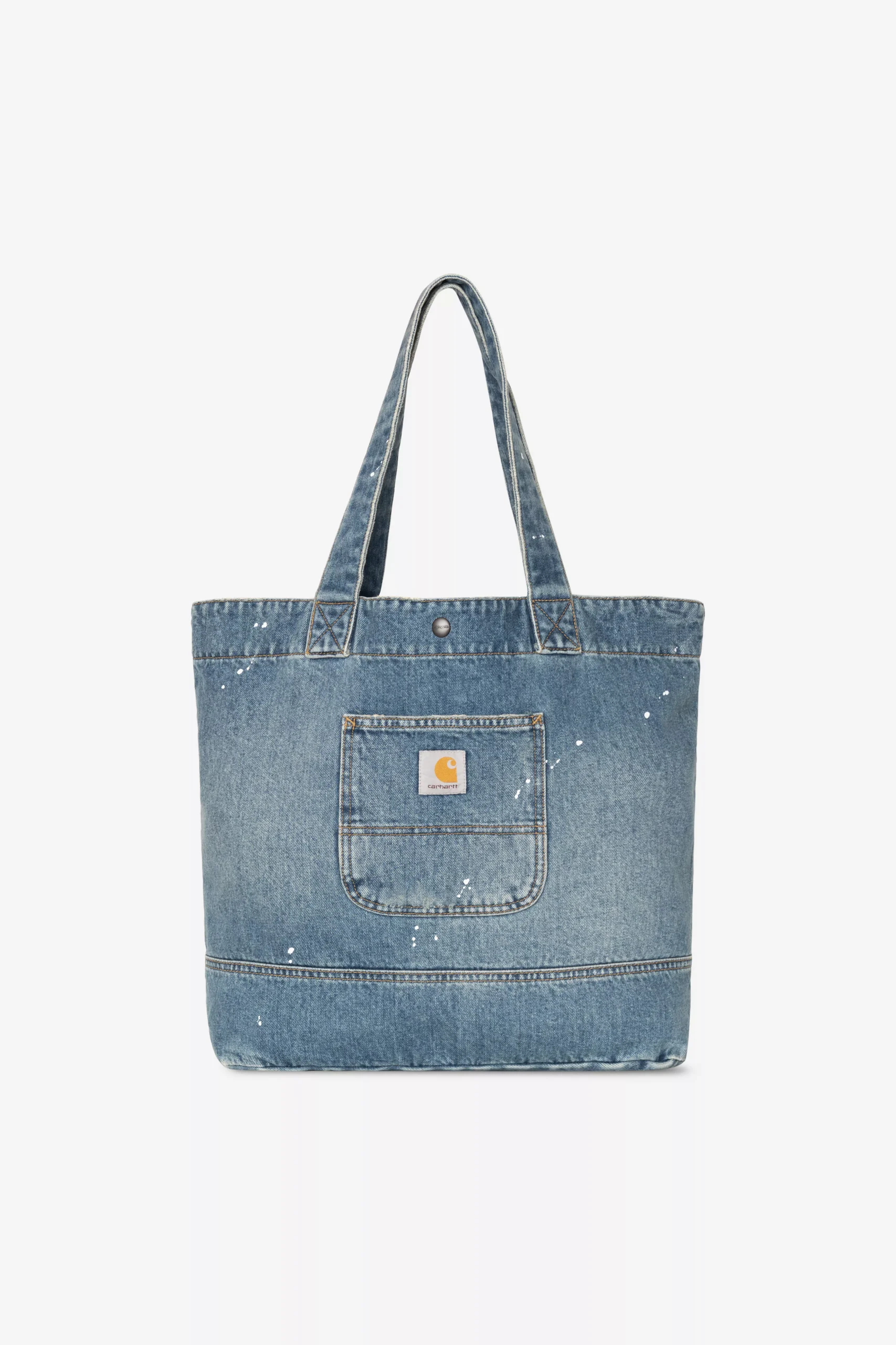 Denim Tote Bag Blue Destroy Wash Splatter One
