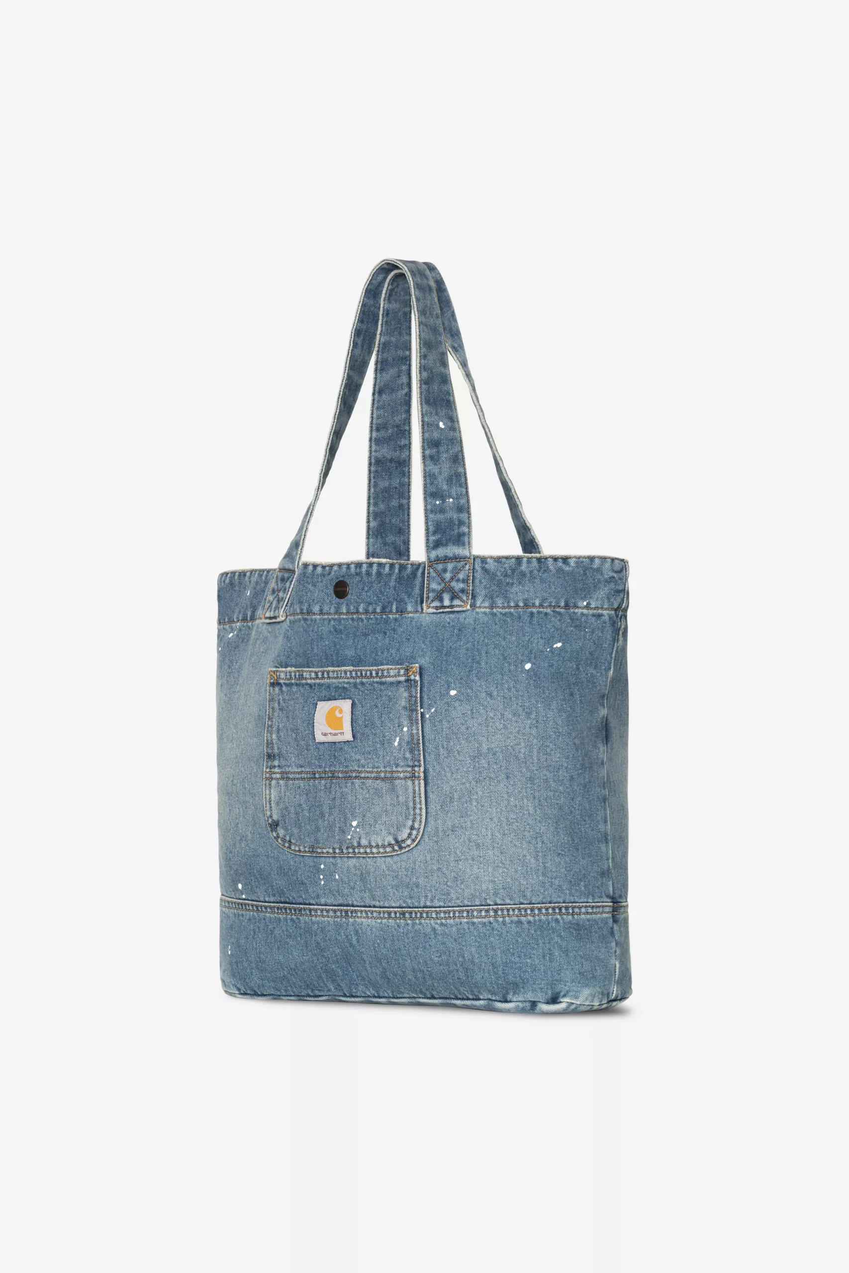 Denim Tote Bag Blue Destroy Wash Splatter One