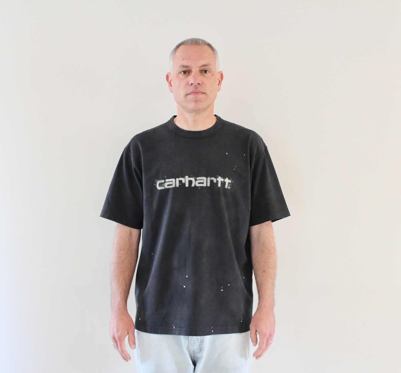 Painter T-shirt Black Destroy Wash Splatter