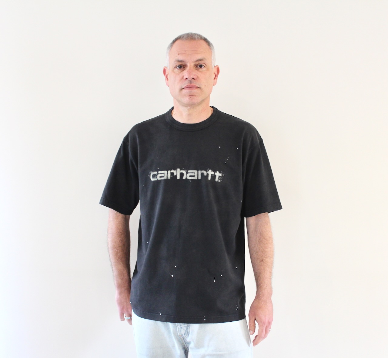 Painter T-shirt Black Destroy Wash Splatter