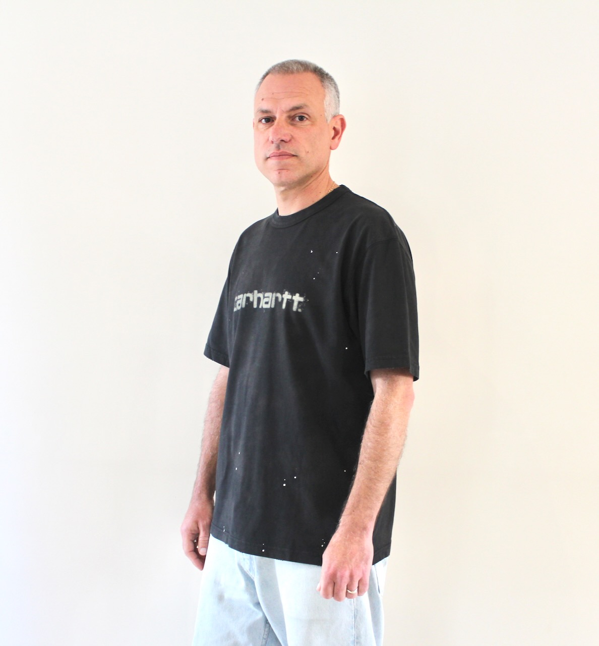Painter T-shirt Black Destroy Wash Splatter