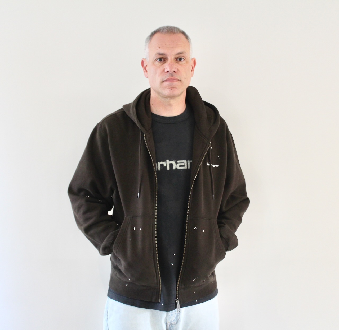 Hooded Painter Jacket Tobacco Destroy Wash Splatter