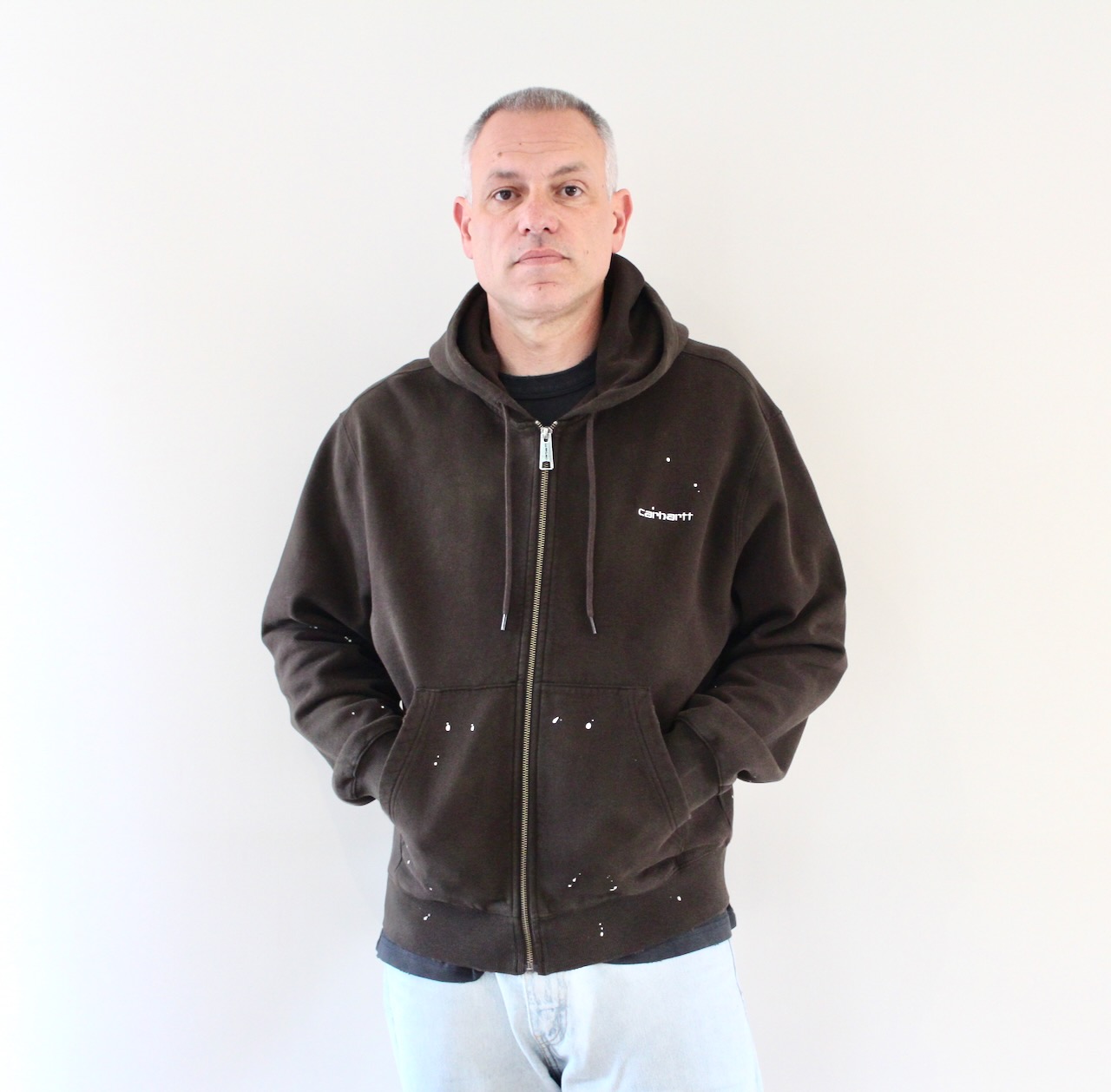 Hooded Painter Jacket Tobacco Destroy Wash Splatter