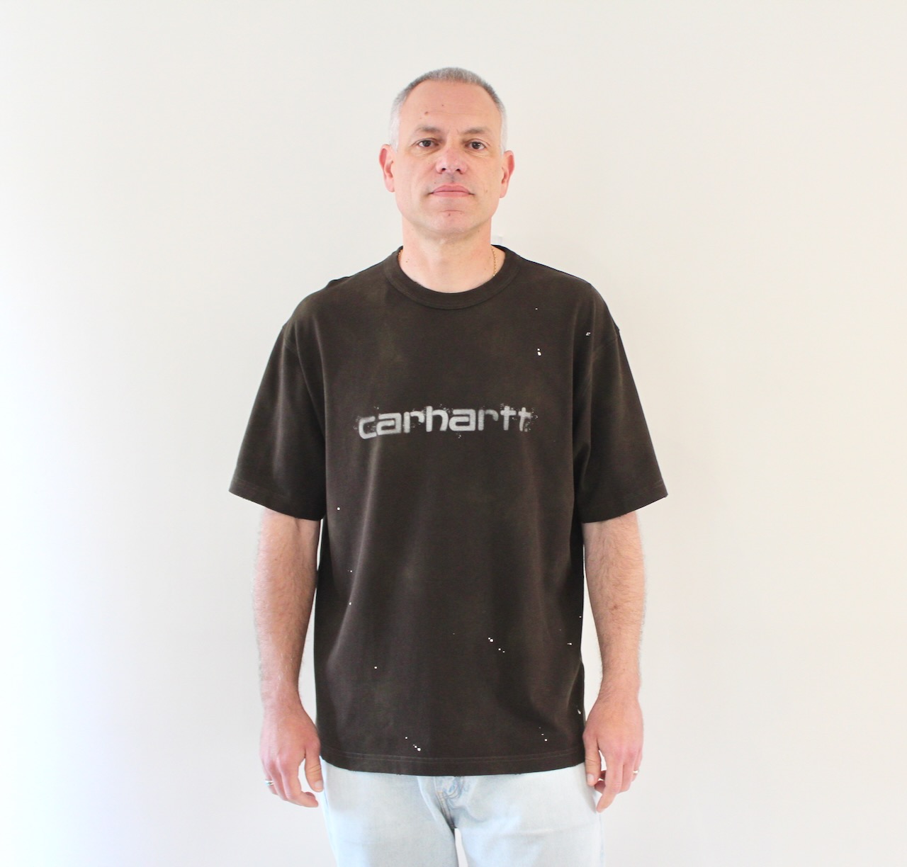Painter T-shirt Tobacco Destroy Wash Splatter