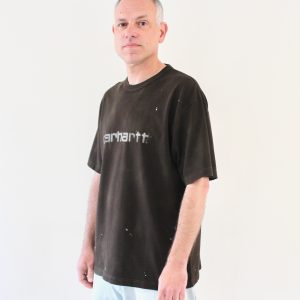 Painter T-shirt Tobacco Destroy Wash Splatter