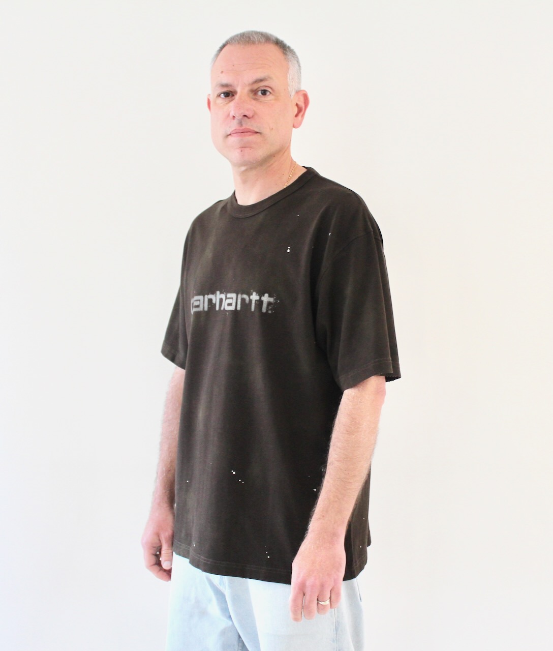 Painter T-shirt Tobacco Destroy Wash Splatter