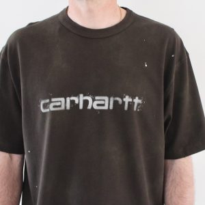 Painter T-shirt Tobacco Destroy Wash Splatter