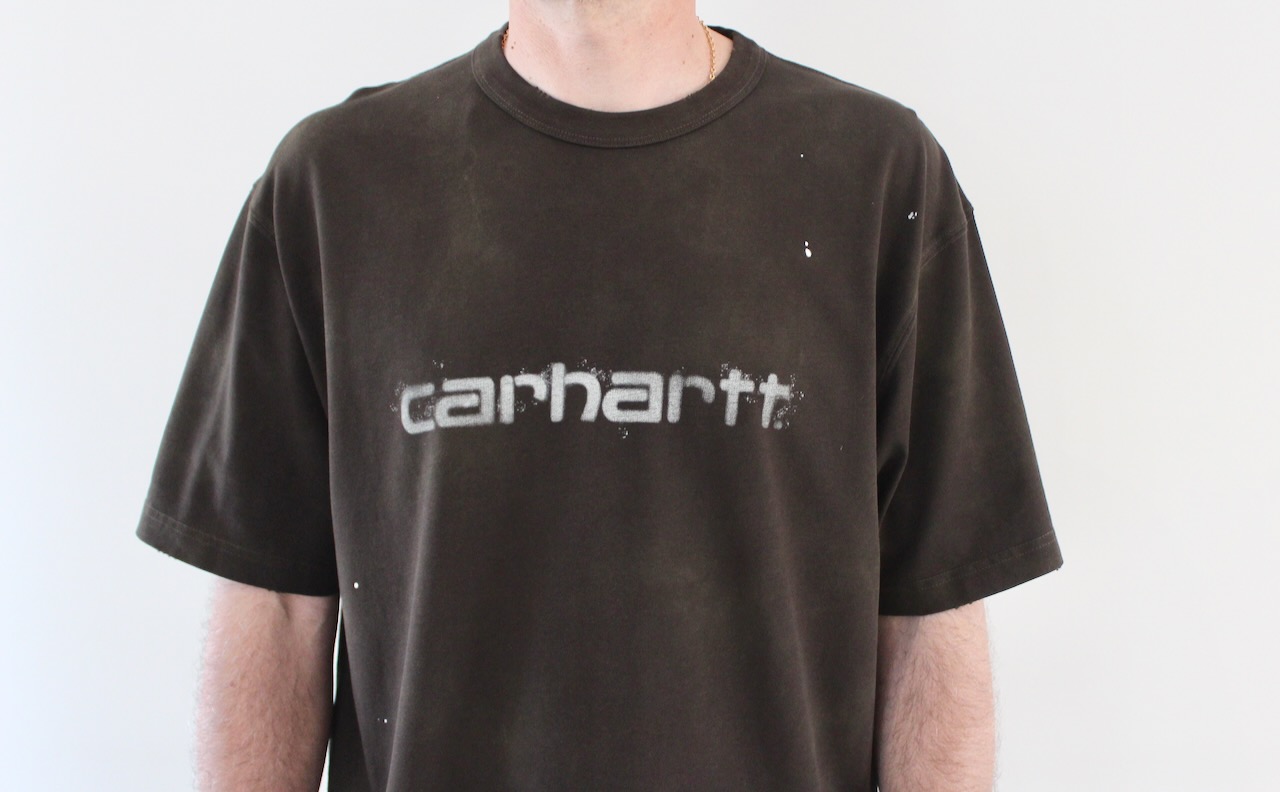 Painter T-shirt Tobacco Destroy Wash Splatter