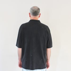 Painter Polo Black Destroy Wash Splatter